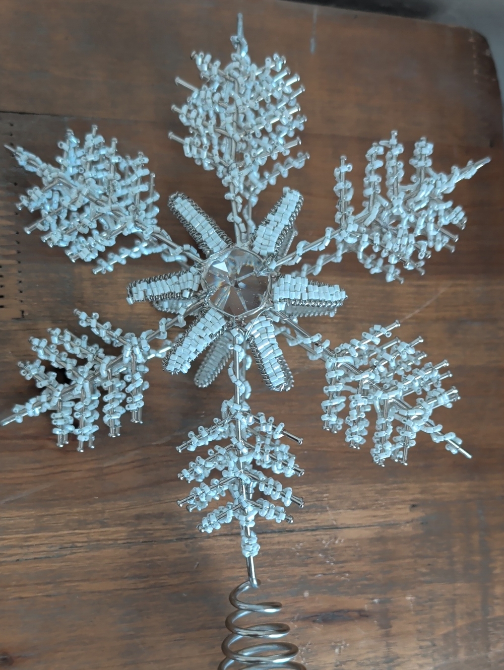 Source Unknown Silver Snowflake Tree Topper - Picture 2 of 5
